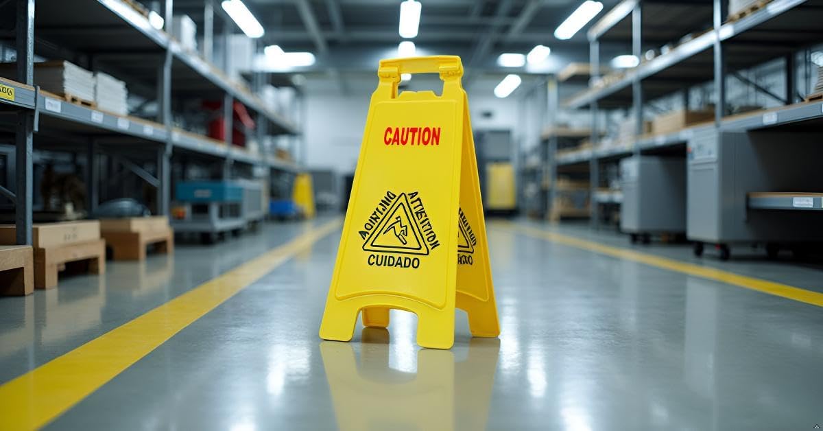 Wet Floor Sign, Slippery When Wet A-Frame Caution Sign, Bright Yellow 6 PACK