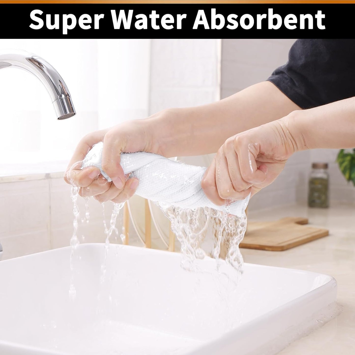 Homaxy 100% Cotton Waffle Weave Kitchen Towels - 6 Pack Soft and Absorbent Dish Towels - 16 x 26 Inches Quick Dry Hand Towels - White