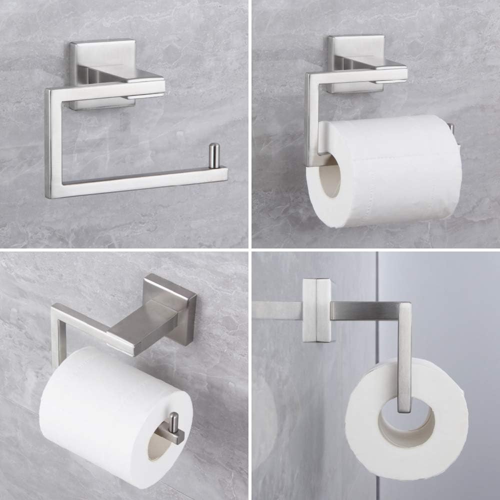 SUS304 Stainless Steel Bathroom Toilet Paper Holder Kitchen Washroom Tissue Roll Dispenser Wall Mounted Rustfree 5-inch TP Holder Brushed Finish