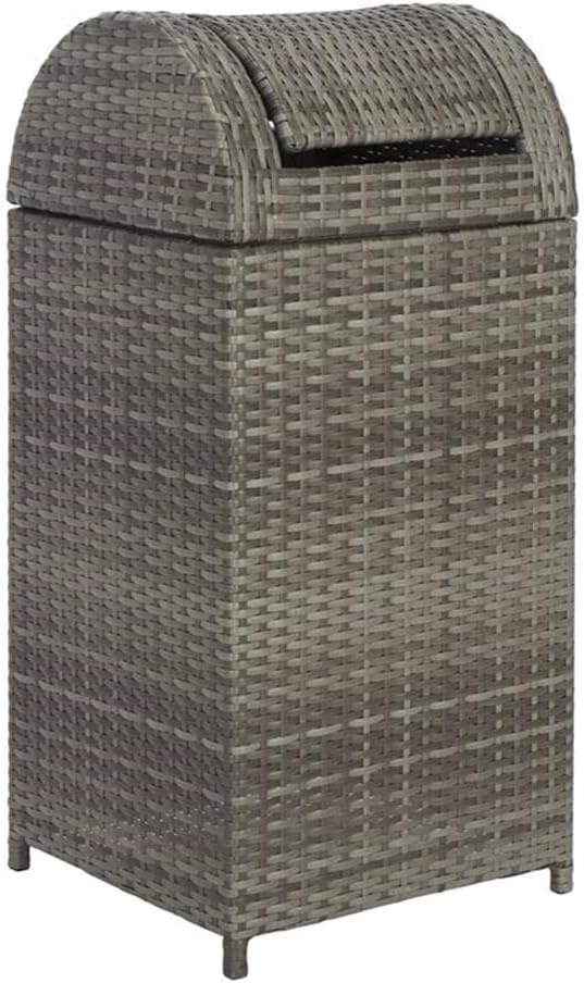 Safavieh Outdoor Collection Serapis Grey Wicker Trash Bin