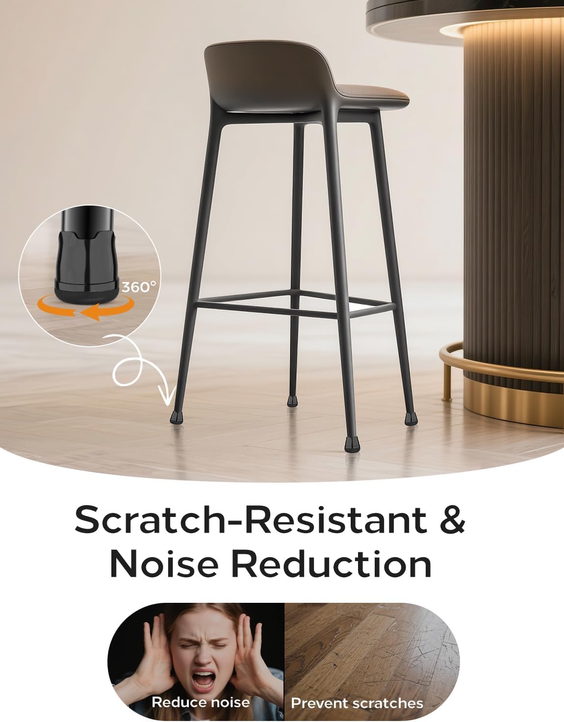 24-Pack Silicone Chair Leg Floor Protectors for Hardwood Floors -Felt Furniture Pads, Rubber Chair Leg Covers/Caps - Noise Reducing & Scratch-Proof - Round XS (Fits 9/16"-13/16" / 15-20mm), Black