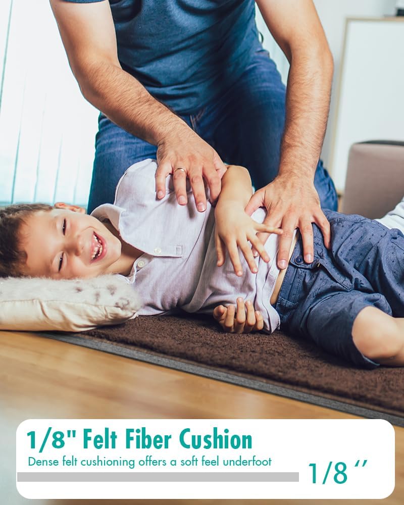 Non Slip Rug Pad Gripper - 3x5 Feet 1/8” Extra Thick Felt Under Rug for Area Rugs and Hardwood Floors,Super Cushioned Non Skid Carpet Padding