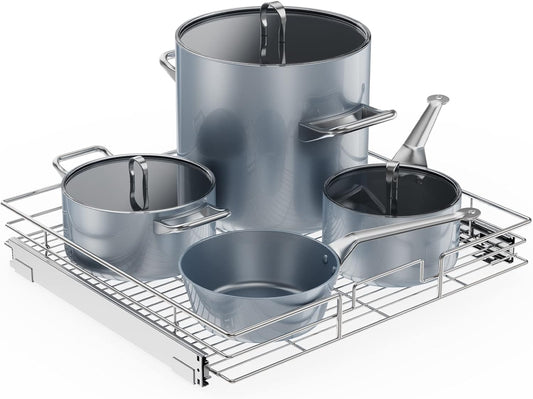 ROOMTEC Pull Out Cabinet Organizer, Cabinet Pull Out Shelves 20" W x 21" D, Heavy Duty Cabinet Drawers Slide Out Kitchen Cabinet Organizers Storage Shelf