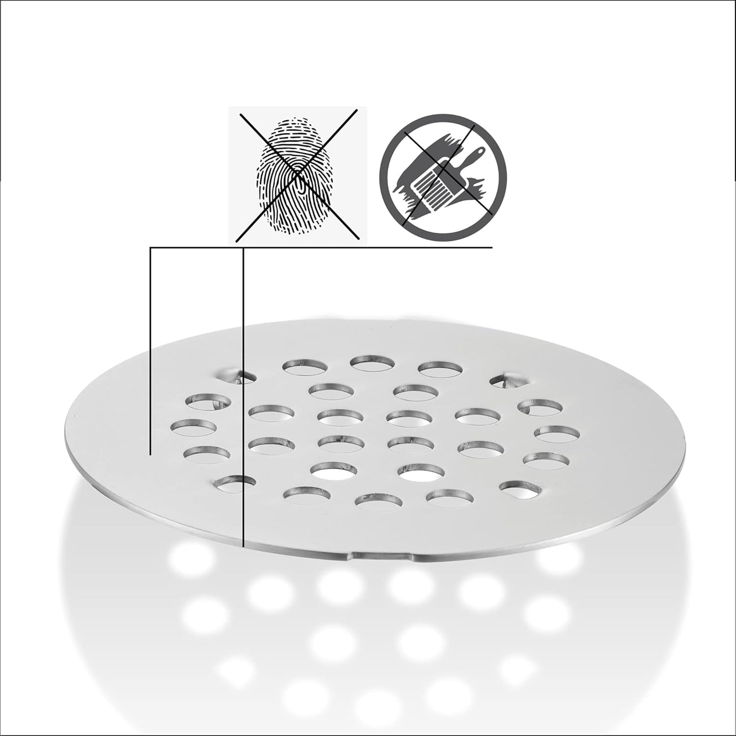 rrajj 4-1/4 (4.25) Inch(108mm) Round Snap-in Shower Floor Drain Cover Replacement Cover (Brushed Nickel)