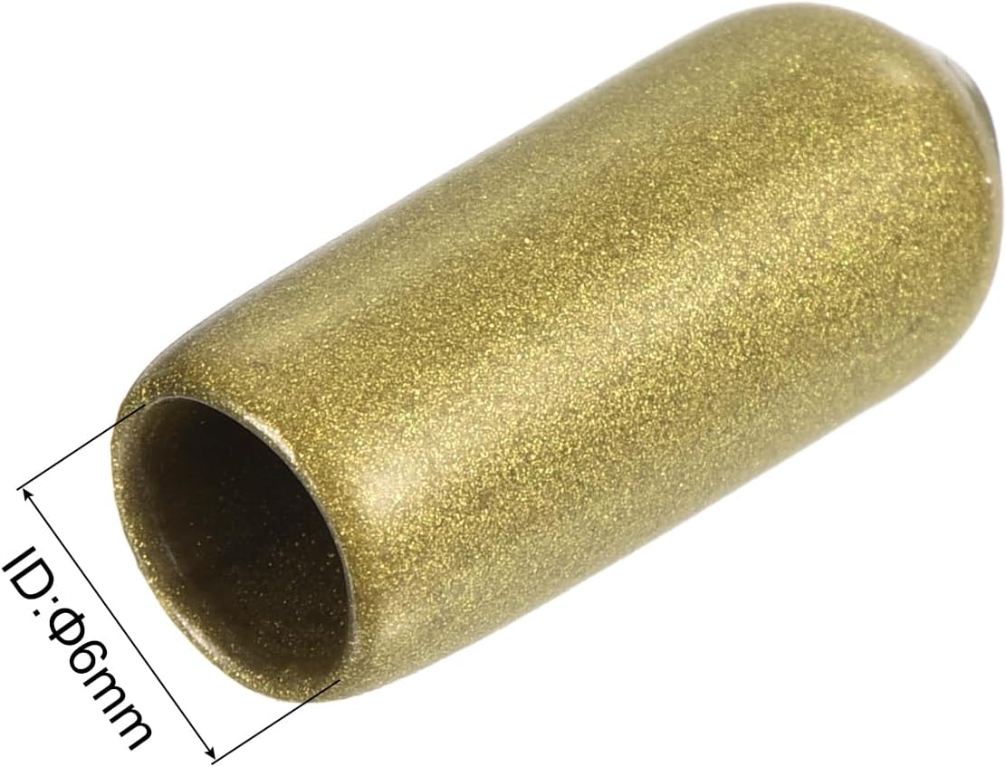 uxcell 20pcs Rubber End Caps 1/4"(6mm) ID Vinyl Round Tube Bolt Cap Cover Thread Protectors Gold