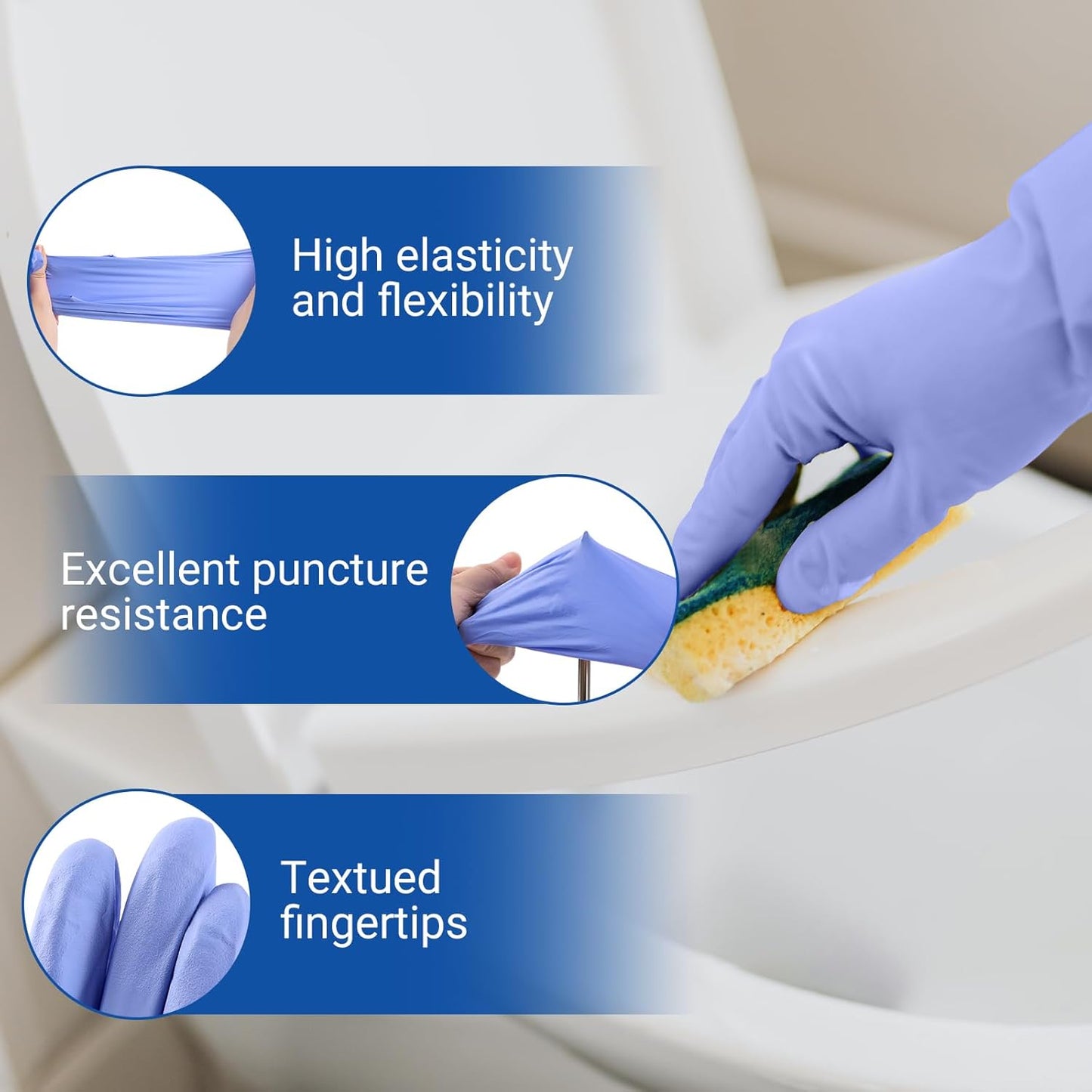 JMU Nitrile Gloves Large Bulk 4000 Count, 3.5 Mil Disposable Gloves Latex-Free, Violet Blue