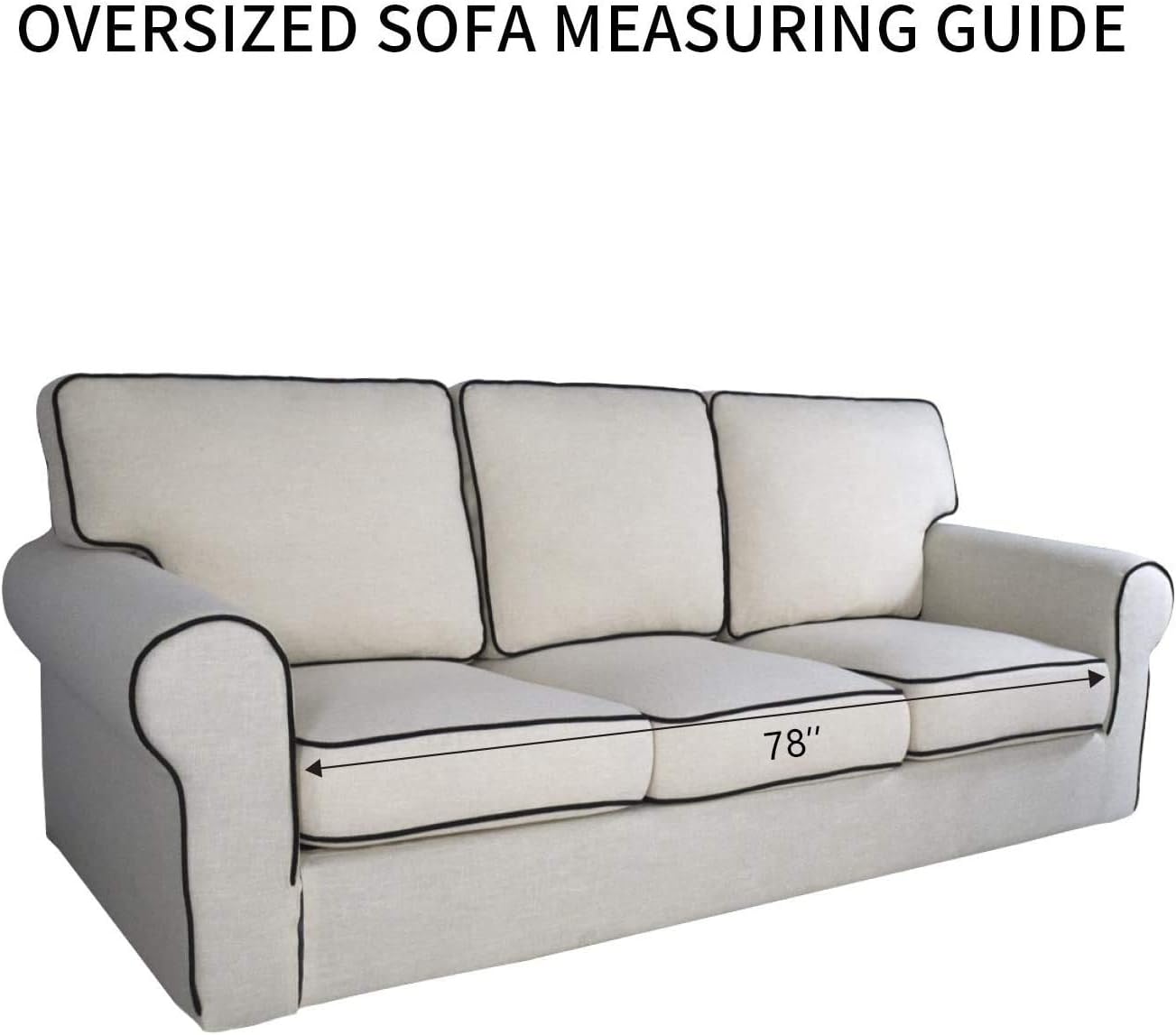 PureFit Reversible Quilted Sofa Cover, Water Resistant Slipcover Furniture Protector, Washable Couch Cover with Non Slip Foam and Elastic Straps for Kids, Pets (X Large, Classic Blue/Ivory)