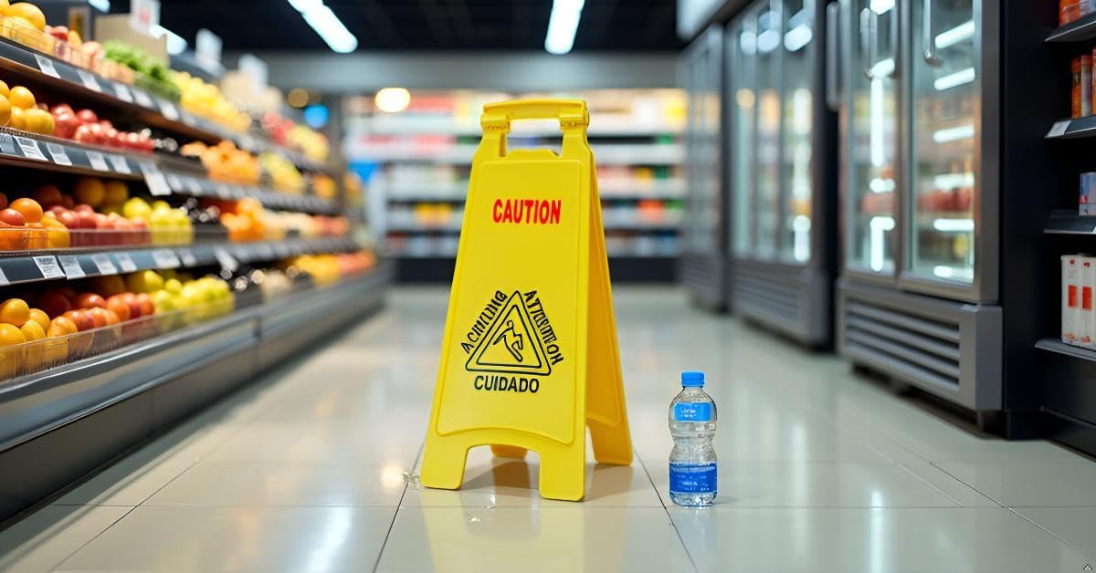 Wet Floor Sign, Slippery When Wet A-Frame Caution Sign, Bright Yellow 4 PACK