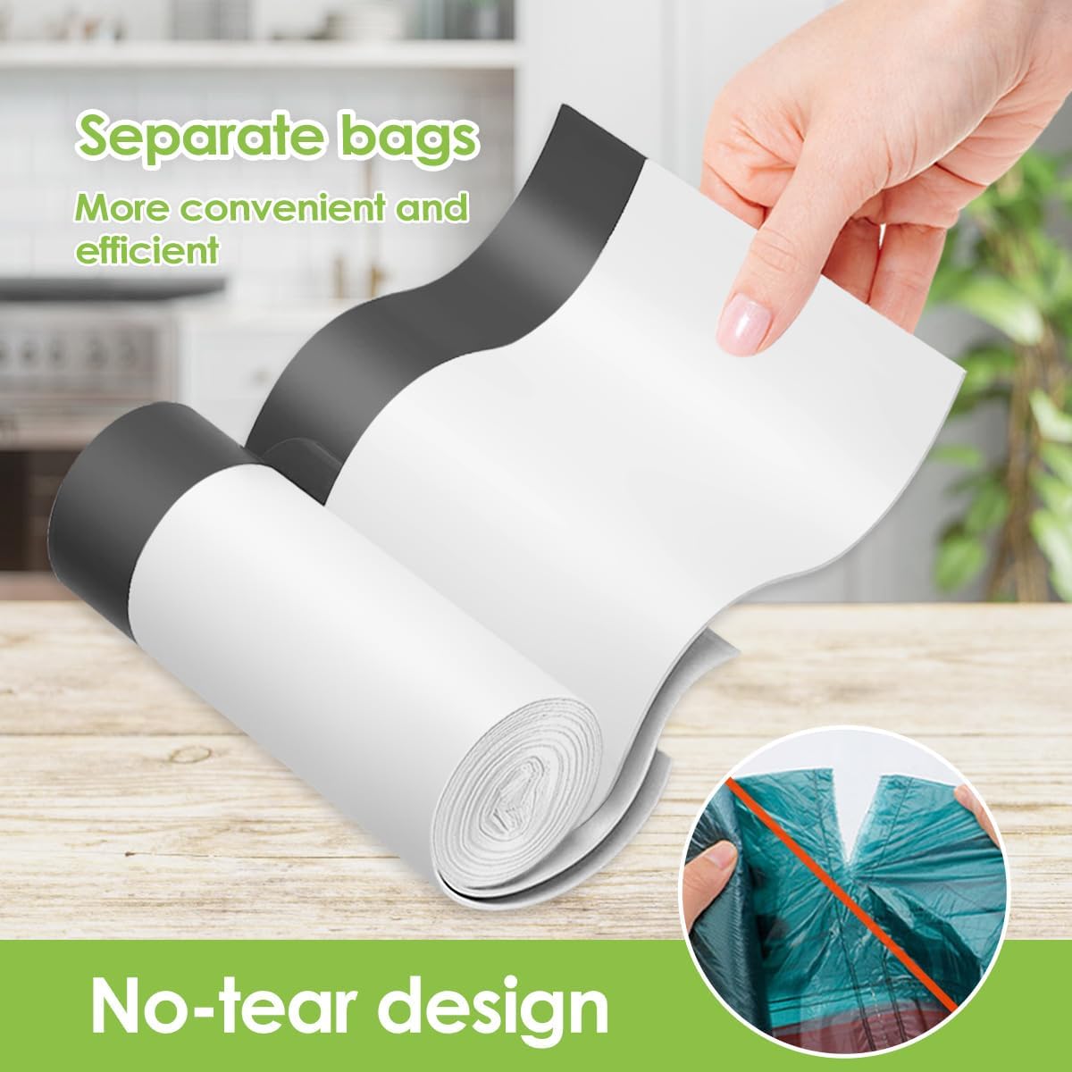 Drawstring Trash Bags-18 Gallon 120 Counts (fit 16-18 Gal) Large Strong Tall Kitchen Trash Bags by Teivio Garbage Bags for Home/Office/Light Residential Waste/Outdoor Trash Can, Lawn Bag White
