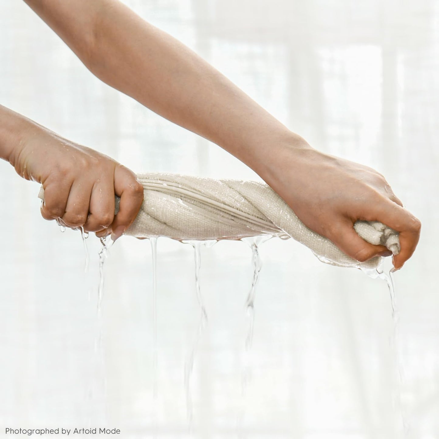 Artoid Mode Checkered Designed Cotton Beige Terry Kitchen Dish Towels, 15x25 Inch Soft Absorbent Quick Drying Family Cleaning Tea Towels Set of 4