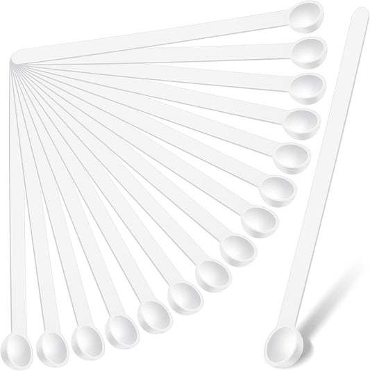 Honeydak 1/32 Teaspoon Micro Scoops 150 Milligram Mini Measuring Spoons Tiny Little Plastic Scoop for Measuring Cosmetics, Powders, Glitter and Seasoning(White, 16 Pieces)