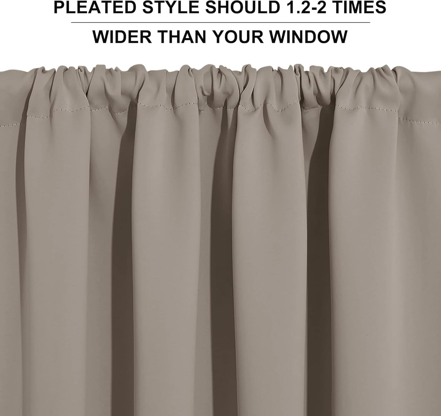 RYB HOME Room Darkening Curtains for Bedroom, Thick Durable Privacy Window Shades, Rod Pocket Thermal Insulated Backdrop for Teenagers Bedroom Dorm, W 42 x L 72 inches, 2 Panels, Sand