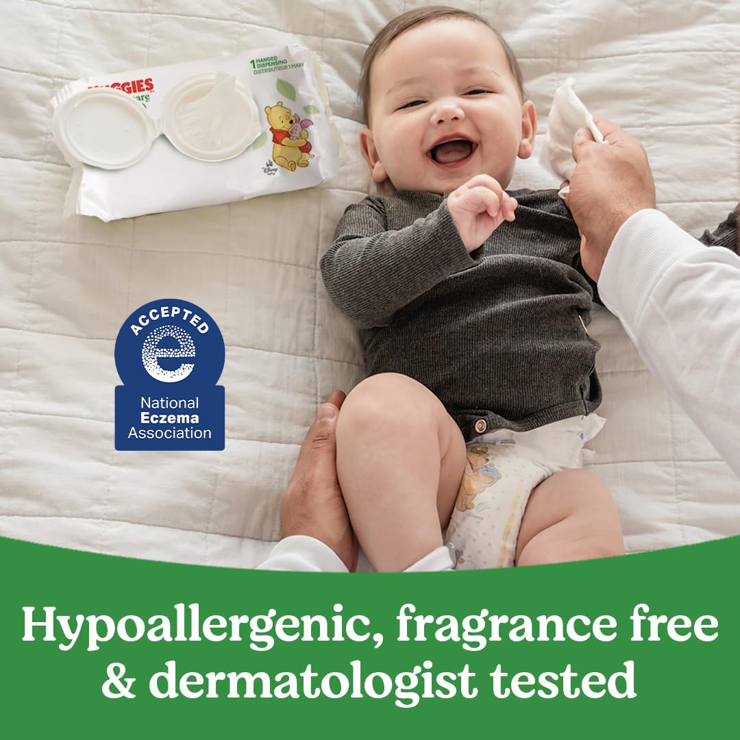 Huggies Natural Care Sensitive Baby Wipes, Unscented, Hypoallergenic, 99% Purified Water, 1 Refill Pack (184 Wipes Total)
