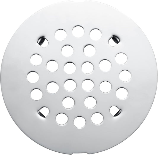 rrajj 4-1/4 (4.25) Inch(108mm) Round Snap-in Shower Floor Drain Cover Replacement Cover (Chrome)