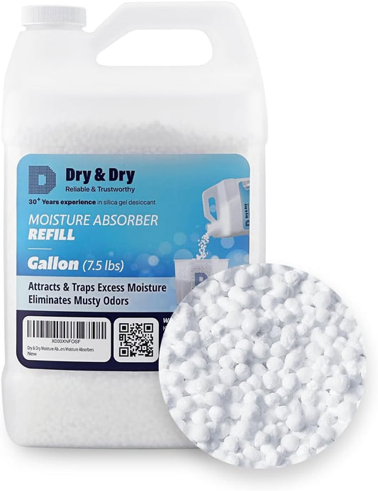Dry & Dry Moisture Absorbers Refill Beads (7.5 LBS) - Dehumidifiers for Home Dehumidifier for Basement Small Dehumidifiers Dehumidifiers, Moisture Absorber Refill, Fragrance Free