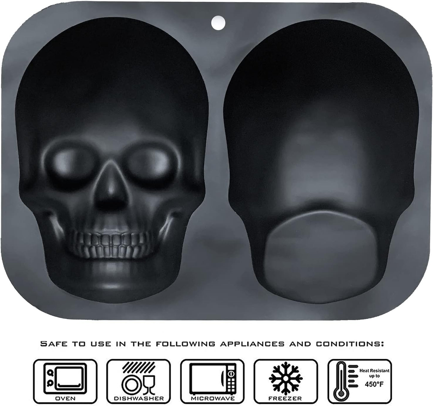 JETKONG Extra Large Silicone Skull Cake Mold Haunted Skull Baking Cake Pan for Halloween and Birthday Party