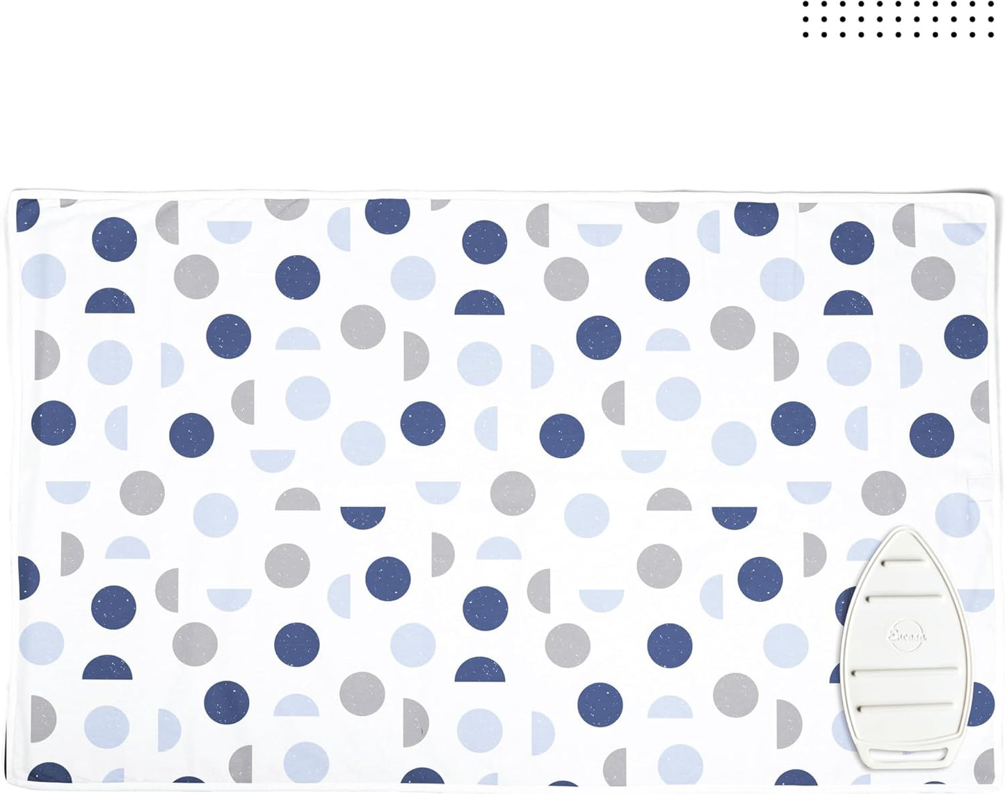 Encasa XO Ironing Mat/Pad (Large 48"x28") with 3mm Padding & Silicone Iron Rest for Steam Pressing on Tabletop or Bed - Heat Resistant, Portable, Quilting & Travel Blanket - Blue Moon