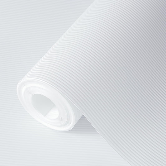 Shelf Liners 24 in x 20 ft EVA Drawer Mats, Non-Adhesive Cupboard Protector, Kitchen Cabinet Lining Fridge Liner (White Stripe, 61x610cm)