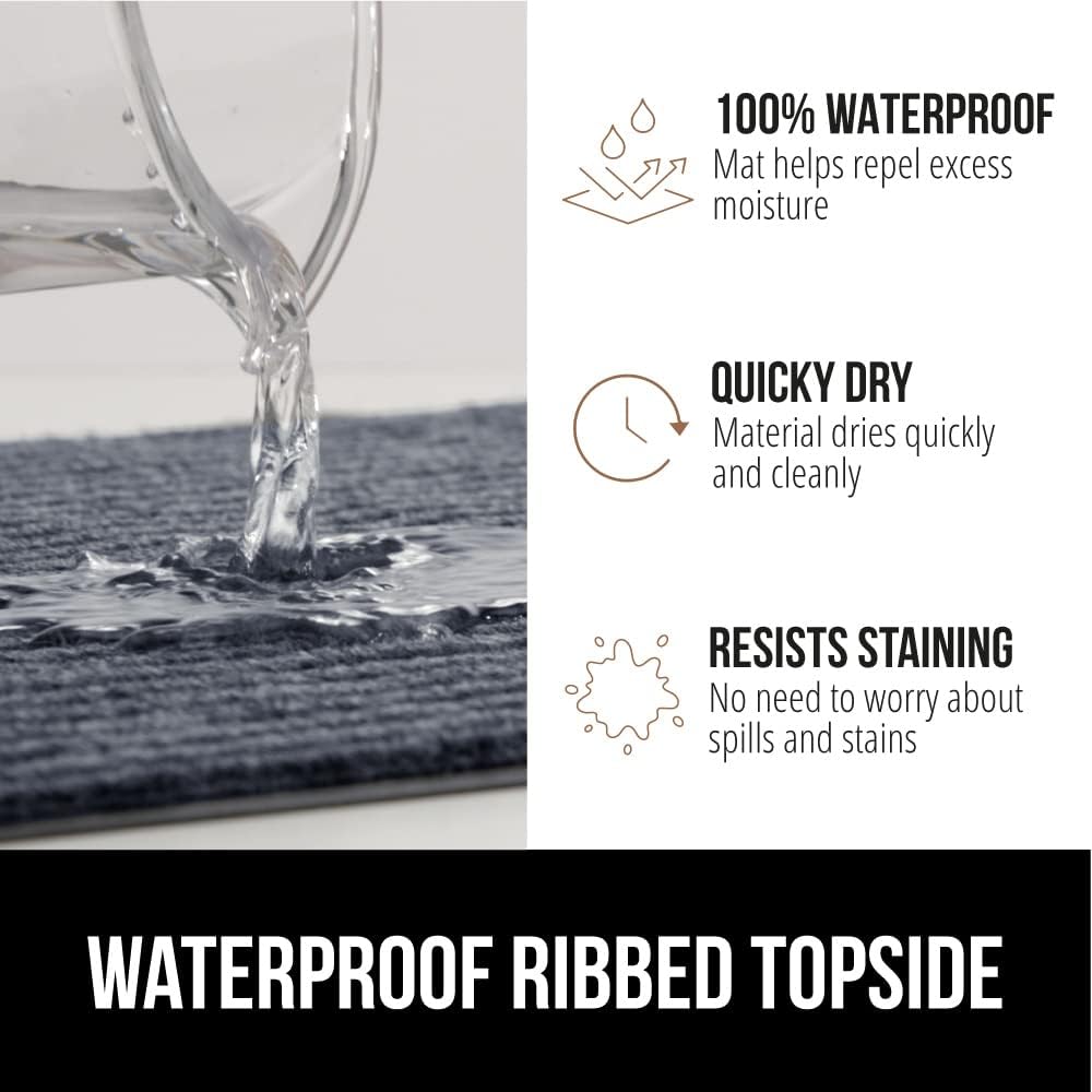 GORILLA GRIP Traffic Guard Door Mat, 59x24, Heavy Duty Welcome Mats, Commercial Office Space Doormat, Waterproof, Fade Resistant, Strong Rubber Backing, Low Profile, Shoe and Boot Scraper, Gray