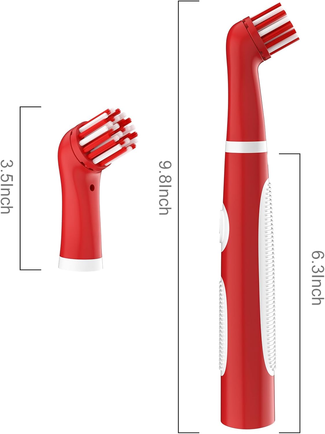 Rechargeable Electric Cleaning Brush with 4 in 1 Multiple Brush Heads and USB Cable, Indoor Household Cordless Motorized Brush for Bathroom Toilet Kitchen Tile Crevice (White & Red)