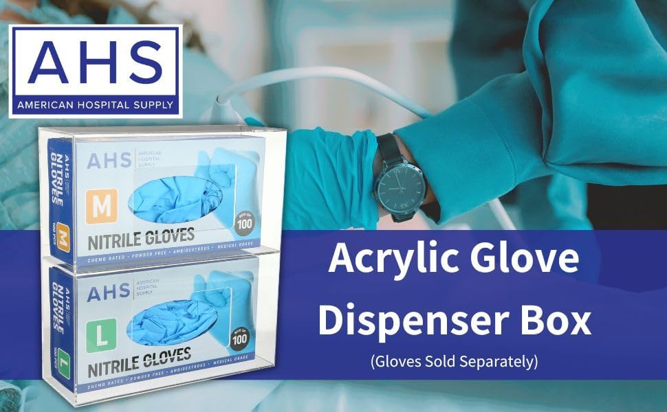 AMERICAN HOSPITAL SUPPLY Wall-Mount Double Glove Dispenser | Clear Acrylic Glove Box Holder with Individual Compartments | Double Layer | 10 x 10.95 x 3.5 in | Gloves Sold Separately