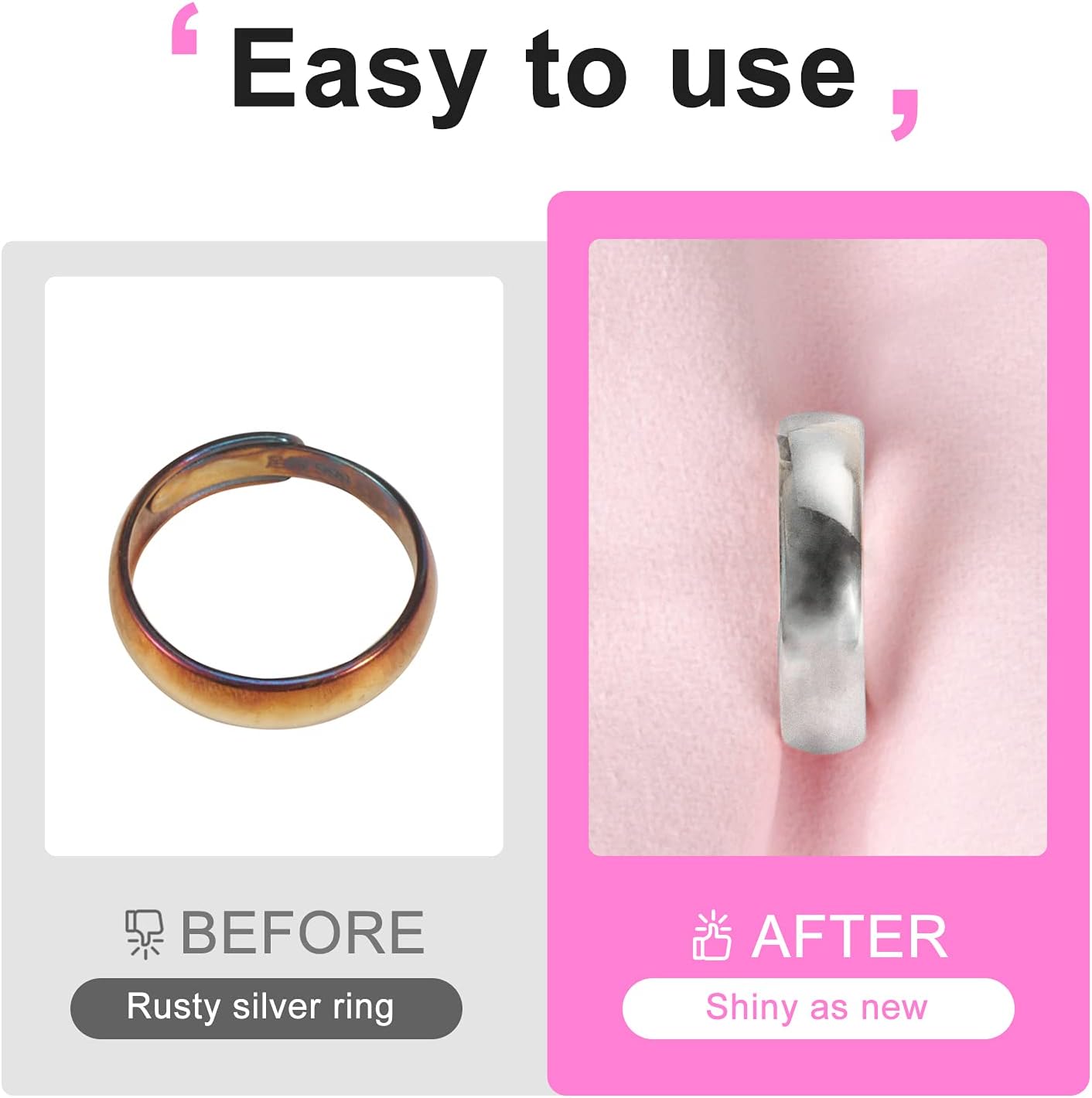 CATIFLIN 100pcs Jewelry Cleaning Cloth, Silver Polishing Cloth Individually Wrapped, Small Jewelry Polishing Cloth for Sterling Silver, Gold, Platinum and More (Pink, 3.15" x 3.15")