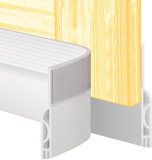 Door Draft Stopper,Door Sweep for Bottom of Door,Weather Stripping Door Seal Draft Guard Blocker Noise Cold Air Insulation Soundproofing for Exterior Interior Home Improvement(White, 39")