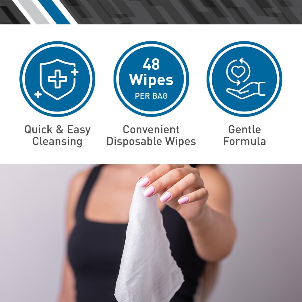 BodyMed Adult Disposable Incontinence Wipes, 48 Wipes/Pack (1-Pack) - Pre-Moistened & Hypoallergenic Washcloths Formulated with Vitamin E & Aloe Vera