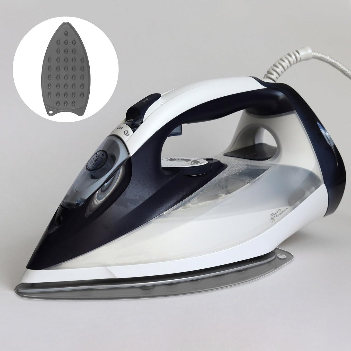 HARFINGTON Silicone Iron Rest Pad, Multipurpose Iron Hot Resistant Mat Iron Rest Plate for Ironing Board Hot Heat Resistant Steam Compact Mat, Grey