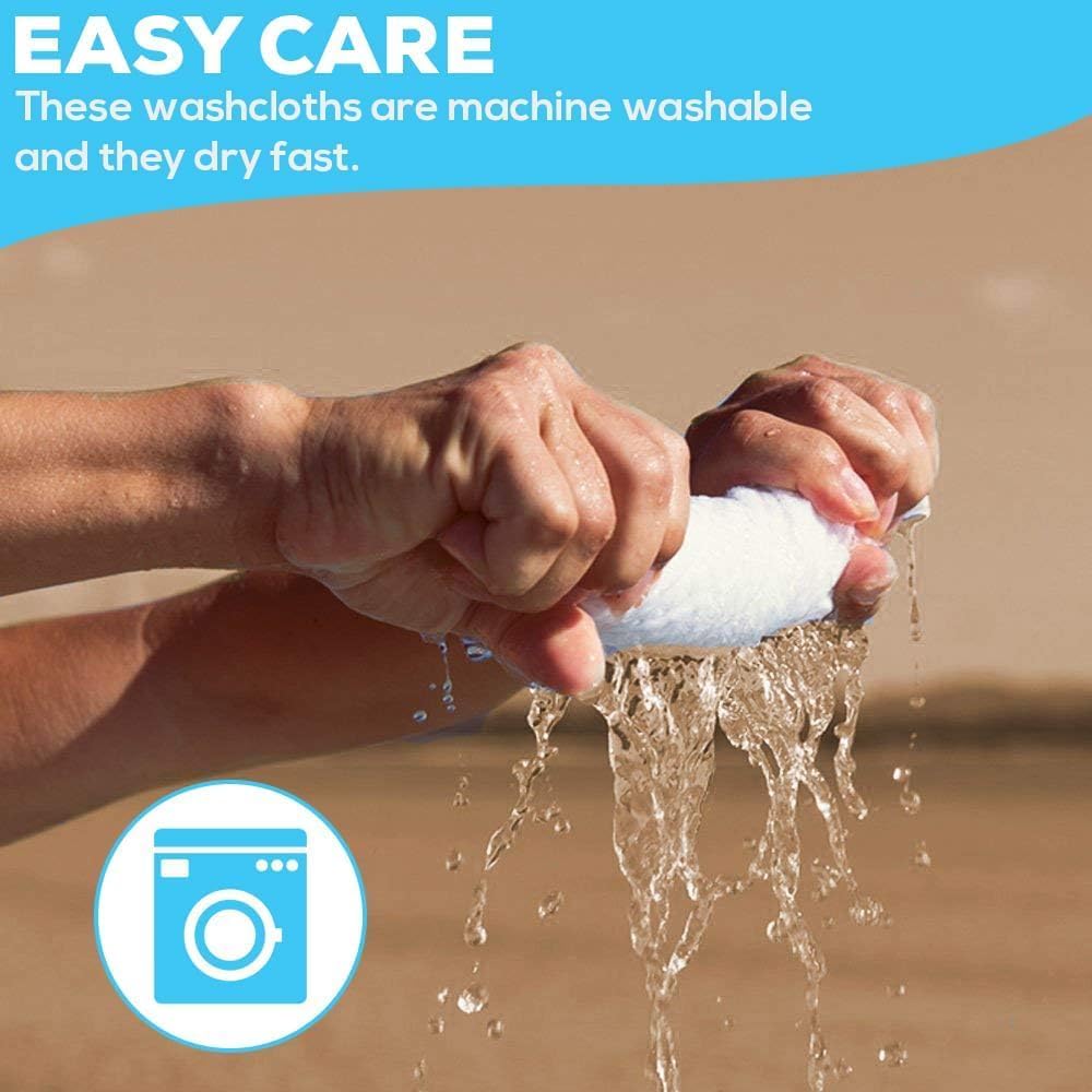 SIMPLI-MAGIC Cotton Washcloths White, 40 Pack, Size: 12”x12”