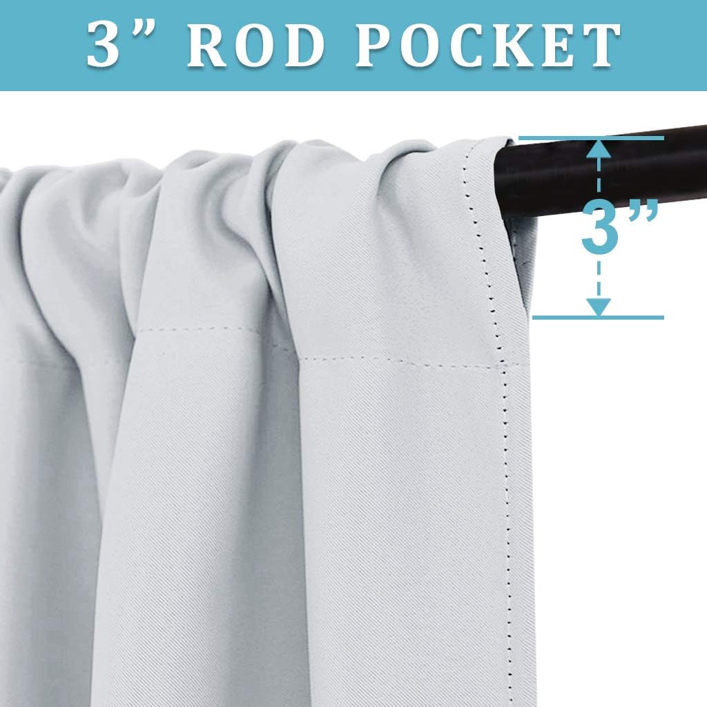 RYB HOME Blackout Curtains for Kitchen, Over Sink Privacy Curtains Window Decor, Thermal Insulating Drapes for Bathroom Cafe Bedroom Small Window, W 42 x L 24 inch, Greyish White, 2 Panels