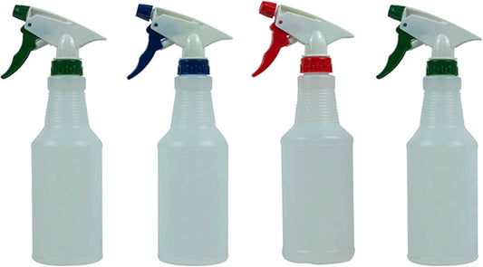 Sprayco 16oz Spray Bottle, 4 Pack – Adjustable Nozzle, Durable Plastic, All-Purpose Cleaning, Gardening & Auto Detailing, Made in USA