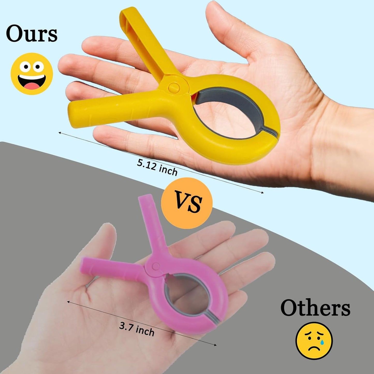 Jumbo Size Beach Towel Clips 8 Pcs, Storage Bag Included, Towel Clamps, Plastic Clothes Pegs Hanging Clamps, Towel Clips for Beach/Pool Cover/Cruise Chairs, Heavy Duty Clothes Pins, Beach Accessories