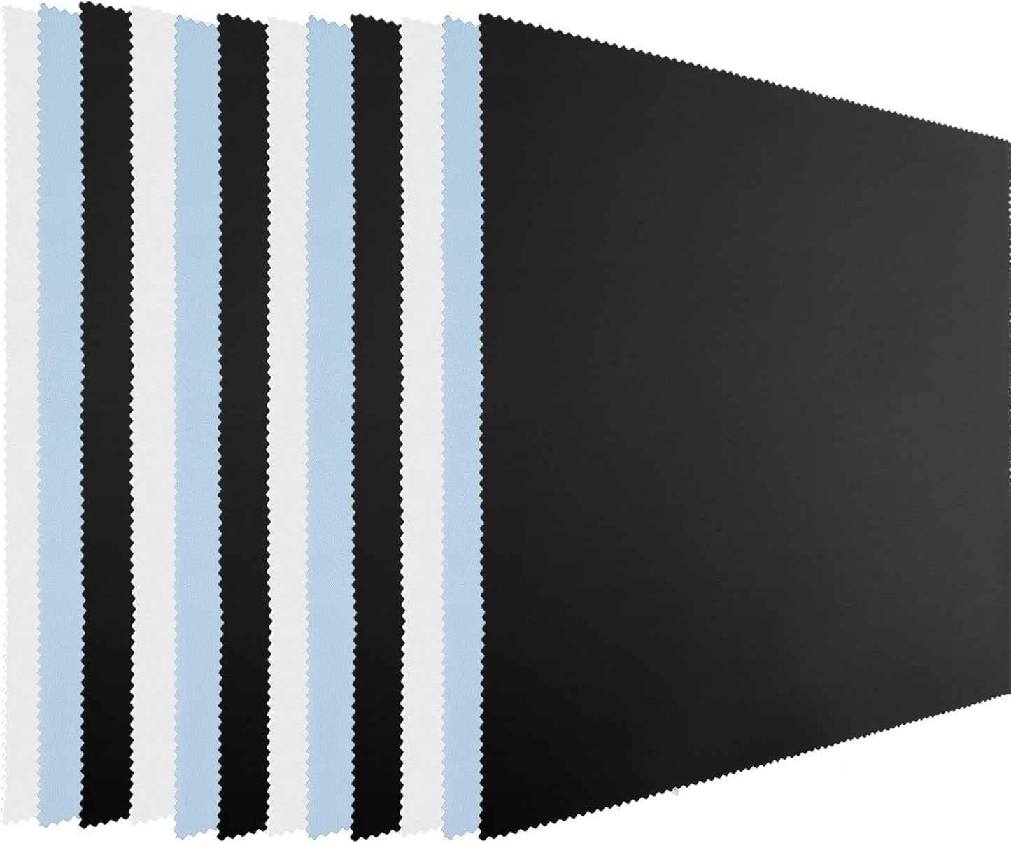 Frienda 12 Pack Large Microfiber Glass Cleaning Cloths 12 x 12 Inch Oversized Sunglasses Cleaning Cloths for Electronics Glasses Screens and Lenses(Blue,Light Gray,Black)