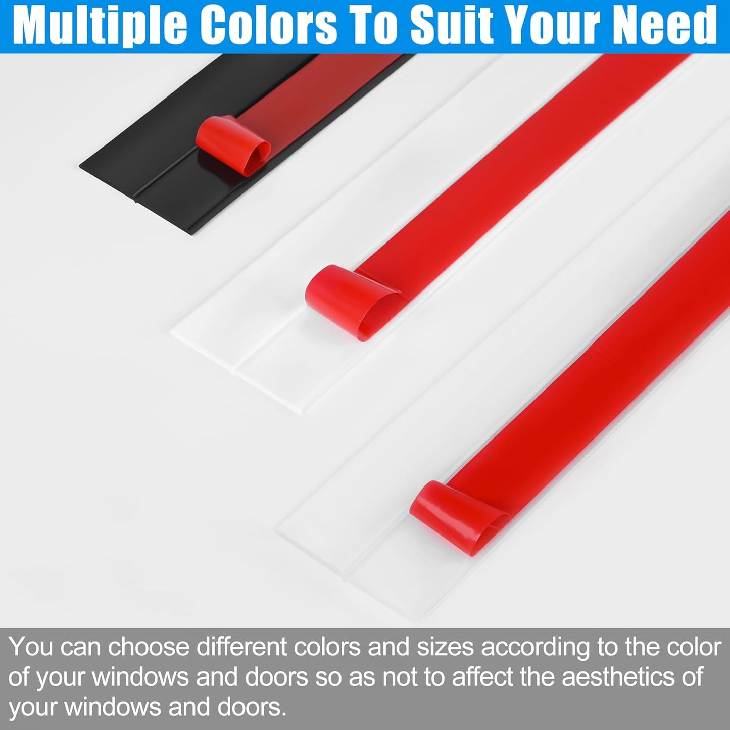 Draft Seal Tape for Doors and Windows 2 in x 10 Ft Silicone Weather Stripping Extra Thick 2mm Door Seal Strip with Strong Adhesive Draft Insulation Stopper Side Seal - Clear