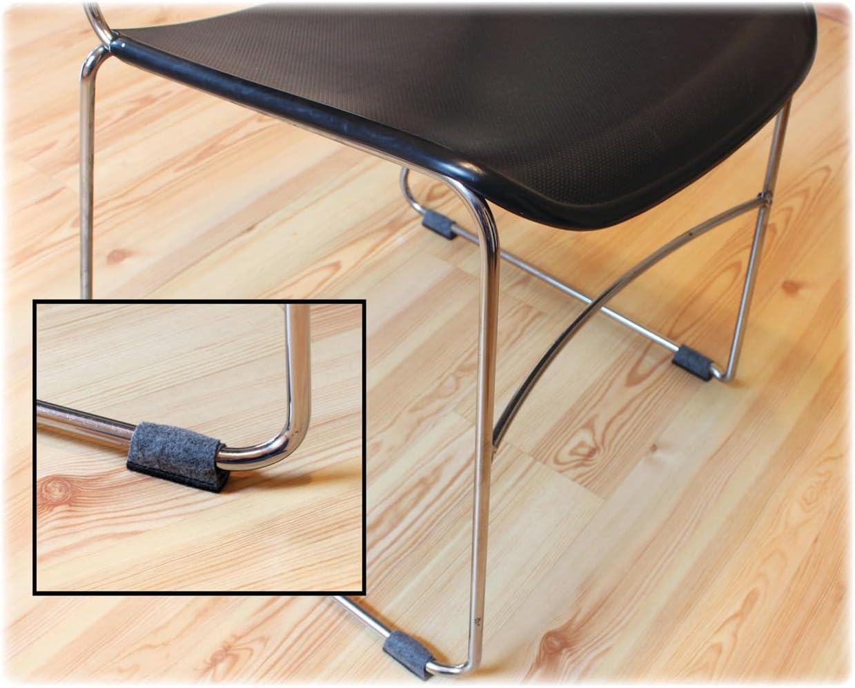 Lorell LLR49319 Wrap Around Floor Savers, Gray (Pack of 16)