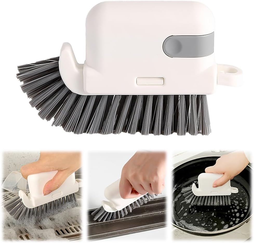 3-in-1 Window Cleaning Brush, 2025 New Magic Window Groove Cleaning Brush Set - Hand-Held Track Cleaner Tool for Sliding Doors, Window Sills, Tile Grout, Shutters, Deep Scrub Brush for Home (Grey)