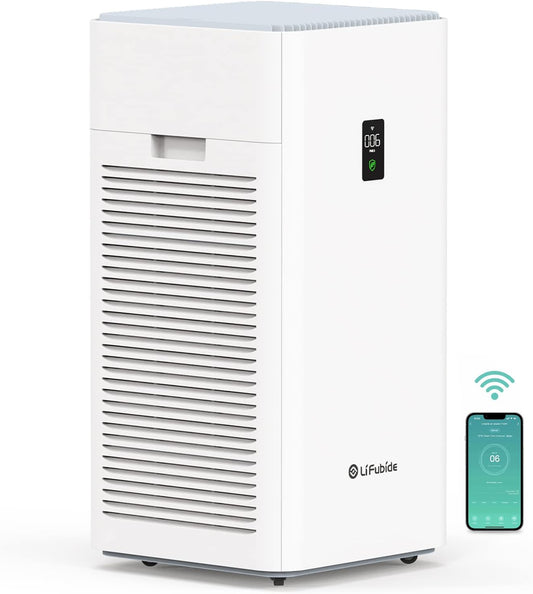 Large Room Air Purifier, H13 True HEPA,4555 Sq.Ft Coverage,24dB Low Noise For Bedroom Air Purifiers,Removal Of 99.99% 0.01 Microns Particles, PM2.5 Monitor(Y1000)
