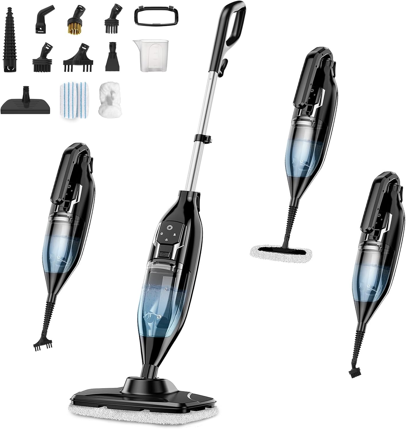 Steam Mop, 12-in-1 Powerful Handheld Steam Cleaner Detachable Steam Mops for Floor Cleaning, 550ML Removable Tank, 23FT Power Cable, MultiPurpose Steamer for Hardwood, Tile, Grout, Furniture