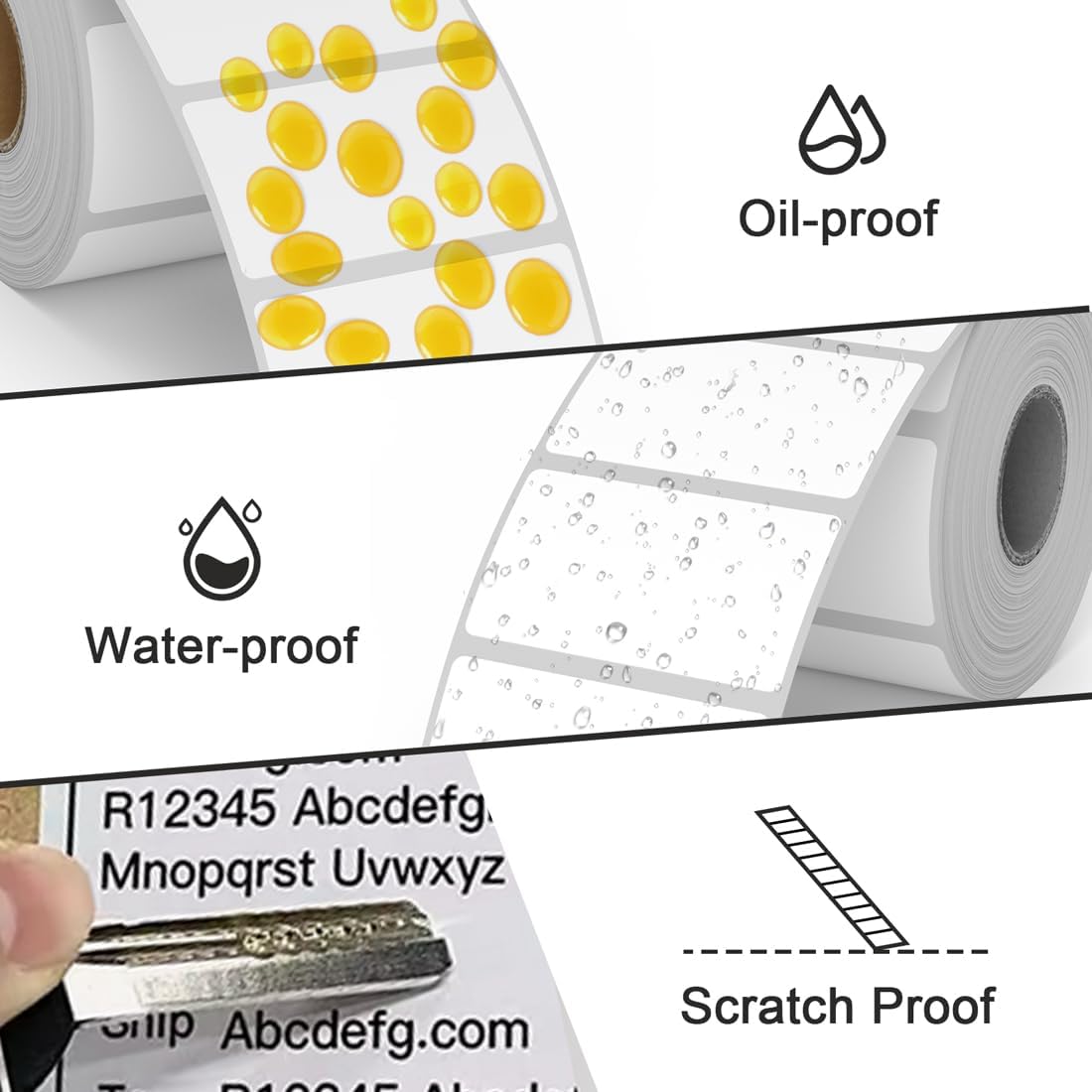 2.25 x 1.25 Thermal Labels, Printable Blank Label Stickers 6000 Label Papers for Barcode Labels, FNSKU, Mailing, Shipping, Compatible with Rollo, Zebra and More Thermal Printer
