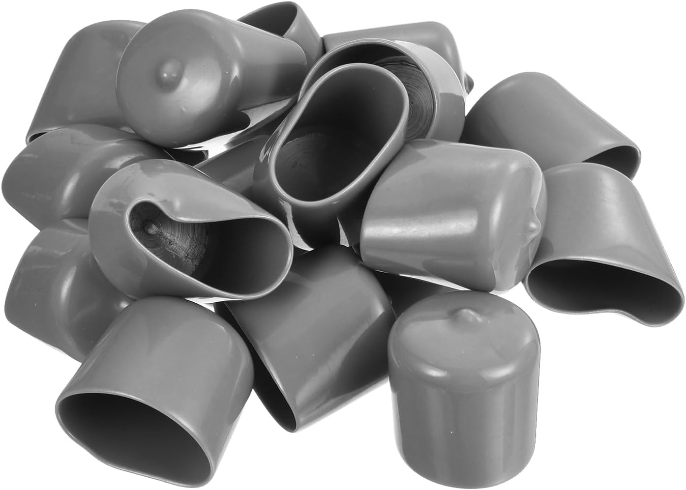 uxcell 20pcs Rubber End Caps Protective Caps 33mm ID Vinyl PVC Round Tube Bolt Cap Cover Screw Thread Protectors, Light Grey