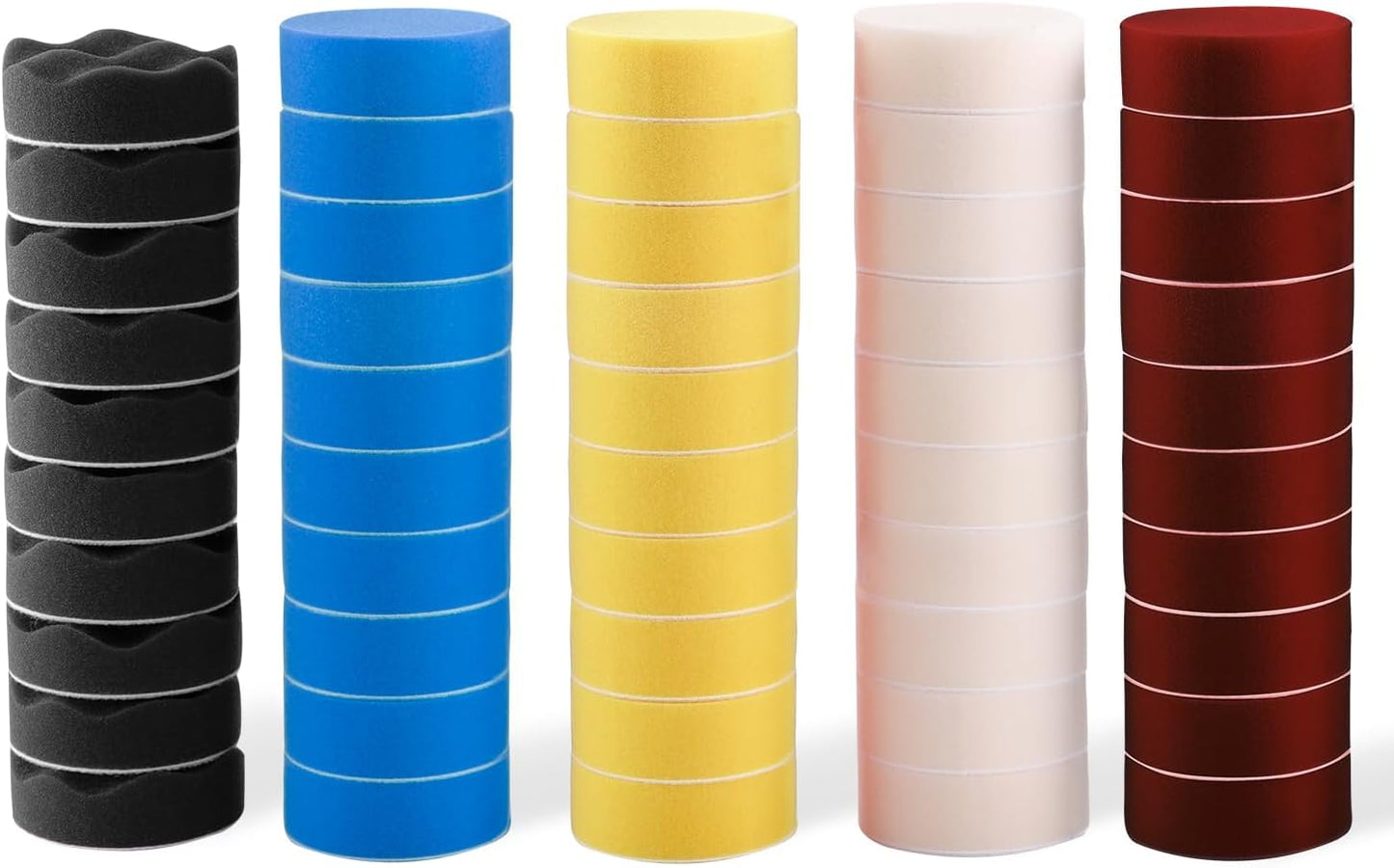 Polishing Pad, 50pcs 3 inch(80 mm) Sponge Buffing Pads, Foam Polishing Pad Kit for Car Sanding, Polishing and Waxing