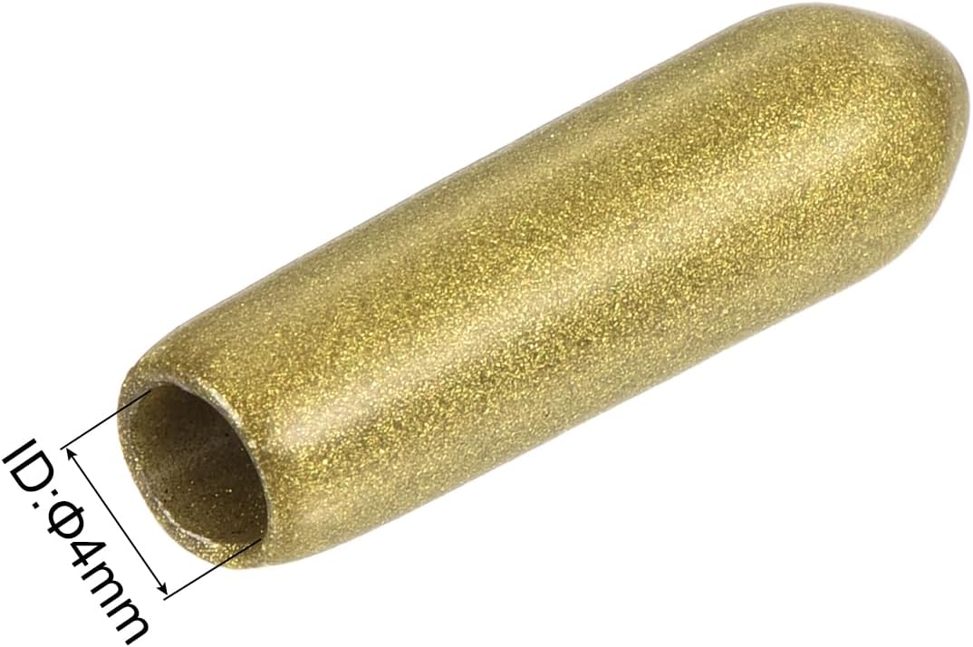 uxcell 20pcs Rubber End Caps 4mm ID Vinyl Round Tube Bolt Cap Cover Thread Protectors Gold