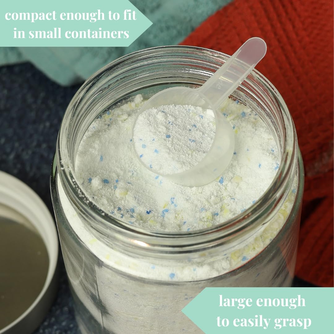 4 Pack – 1 Tablespoon Plastic Measuring Scoop – 14.8 cc / 14.8 ml / ½ oz. – Long Handled Scoop for Protein, Powders, Coffee, Milk Powder, Laundry Soap