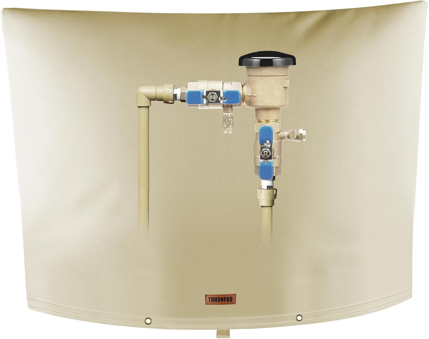 Backflow Preventer Pipe Insulation Cover (5°F) - Irrigation Sprinkler Valve Insulated Pouch - Water Well Pump Cover - Sturdy 5 Layers for Winter Freeze Protection, 40" W x 24" H, Beige