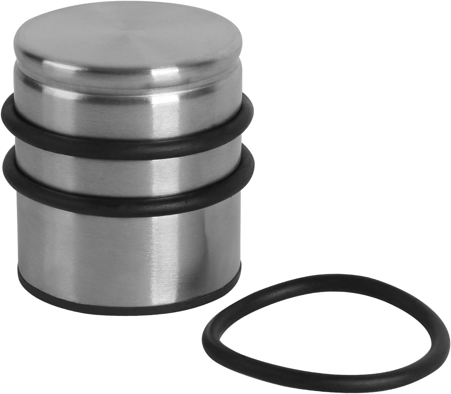 KINJOEK 2PCS Heavy Weight Door Stopper, No Drill Stainless Steel Door Stop with Protective Rubber Bands Door Wedge for Office, Home, Garage, Laundry Door