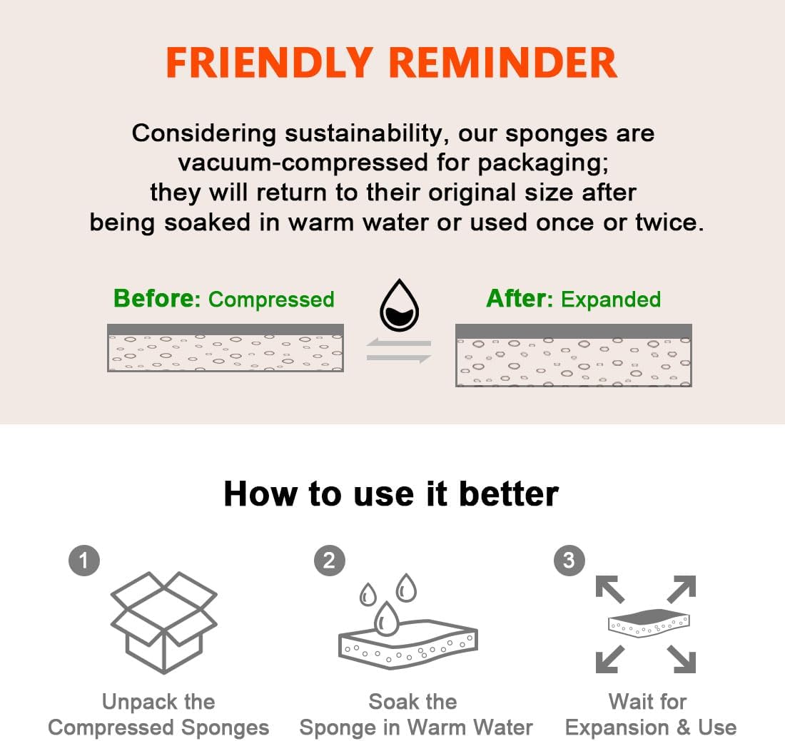 AIDEA Sponges Kitchen, Non Scratch Scrub Sponge, 12Count, Sponges for Non Stick Cookware, Cleaning Sponge for Dishes, Cleans Fast Without Scratching, Cleaning Power for Kitchen, Bathroom, Household