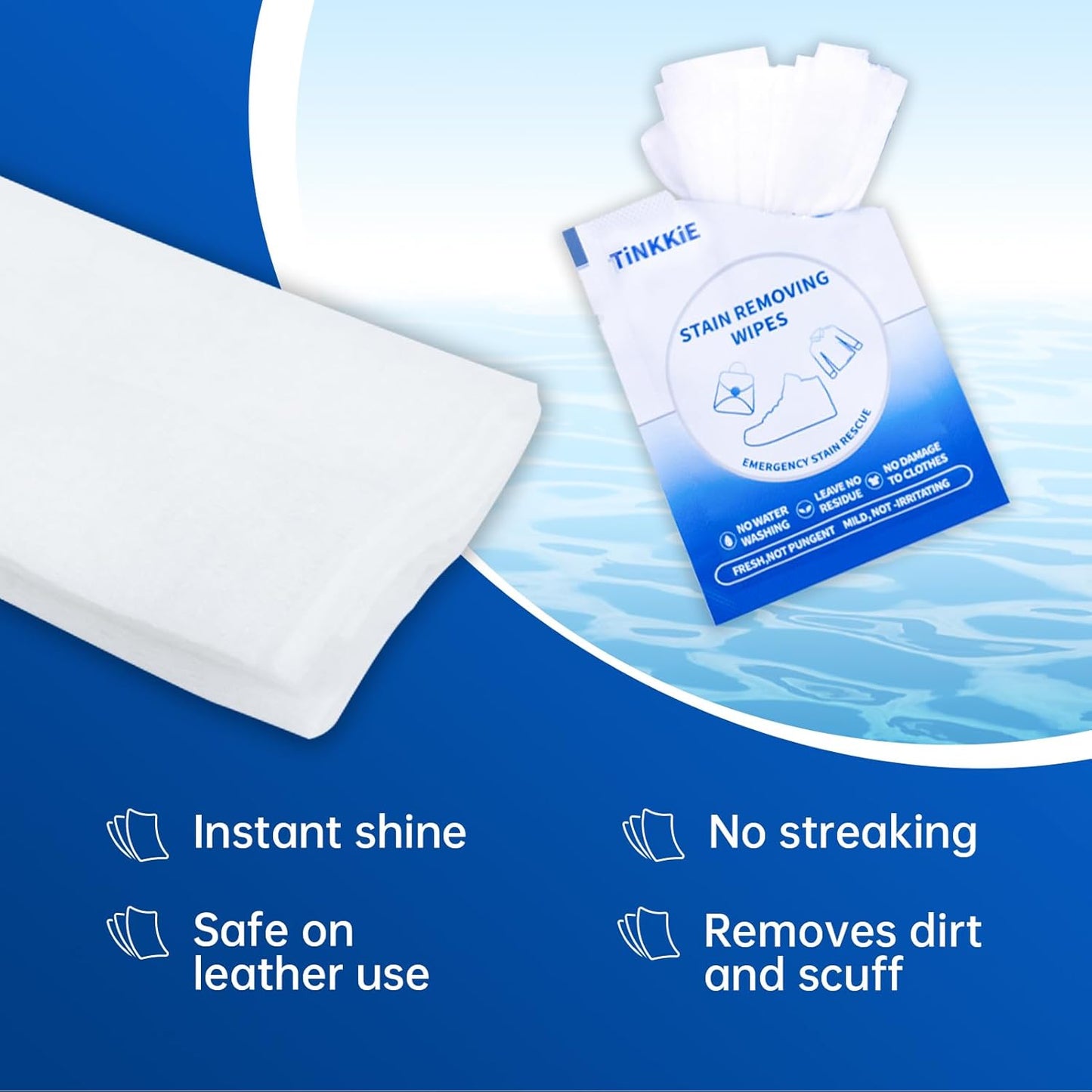 26-Pack Stain Remover Wipes, Portable Clothing Stain Remover Wipes, Instant Stain Remover and Individually Wrapped, Stain Removers for Clothes, Shoes And Surface Cleaning of Headphones and Electronics