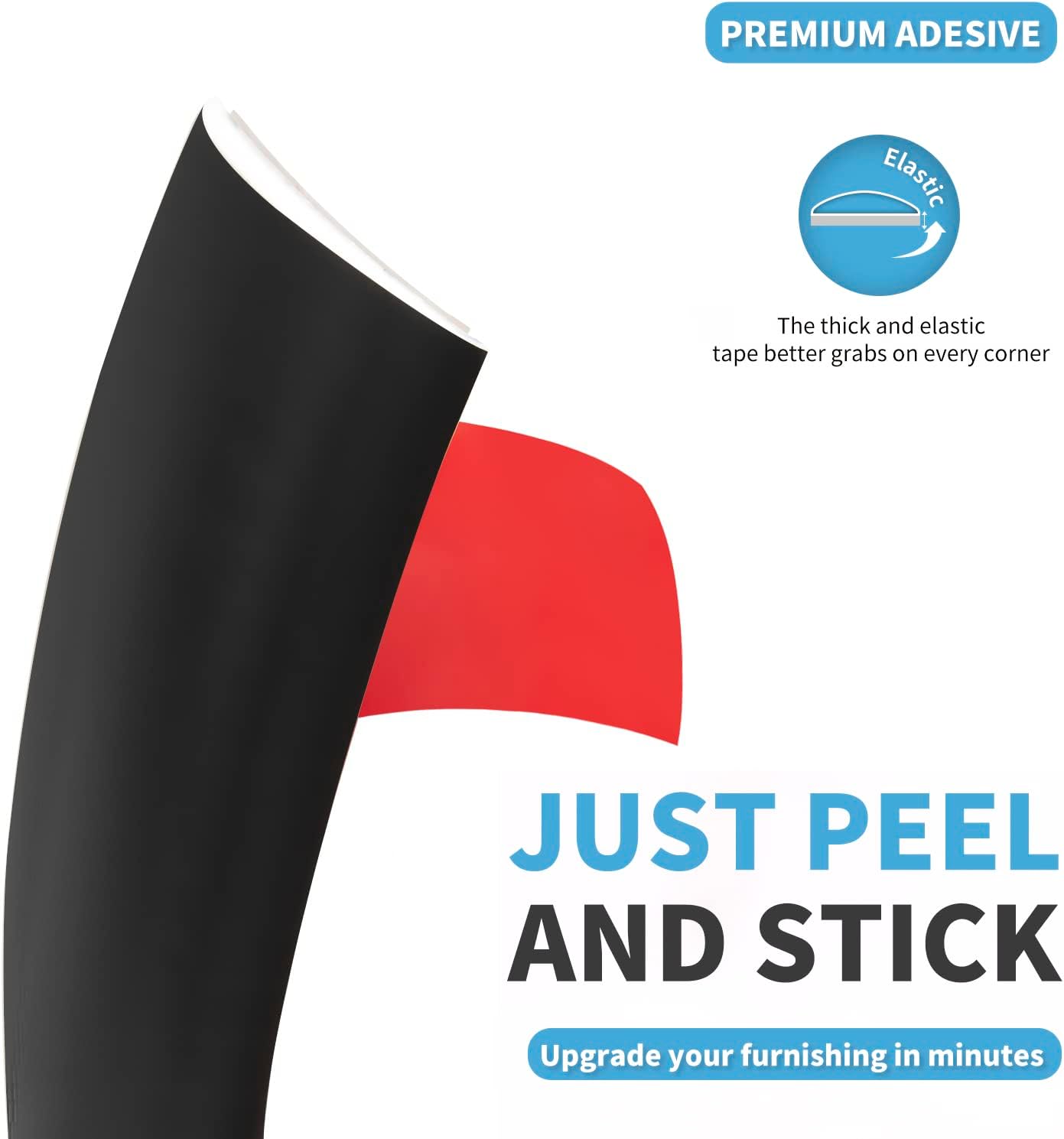 Art3d Self Adhesive Vinyl Floor Transition Strip, Laminate Floor Strip Floor Flat Divider Strip for Joining Floor Gaps, Carpet Threshold Transition, Floor Tiles (10 FT, 1.57in, Black)