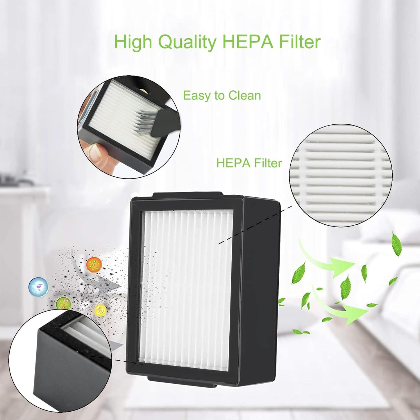 Replacement Parts Accessories for iRobot Roomba i7 i6 i8 i3 i4 i1 e5 e6 I E Series Vacuum Cleaner Includes 1 Pack Roller Brush, Front Caster Wheel, 3 Pack Filter, Side Brush